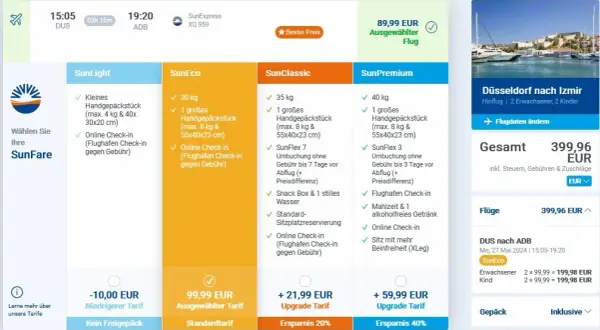 SunExpress Zusatzgepäck: Kosten & Online buchen | Der Guide