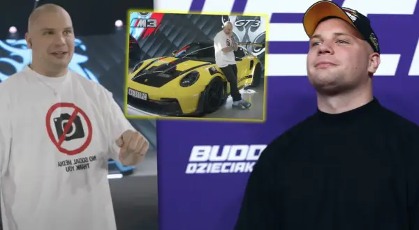 Budda w żółtym Porsche, zastanawia się, ile zarobił na loterii.