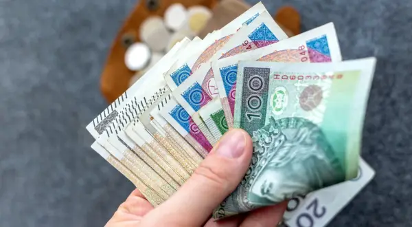 Dłoń trzyma plik polskich banknotów. Zastanawiasz się, ile wynosi podatek od renty?
