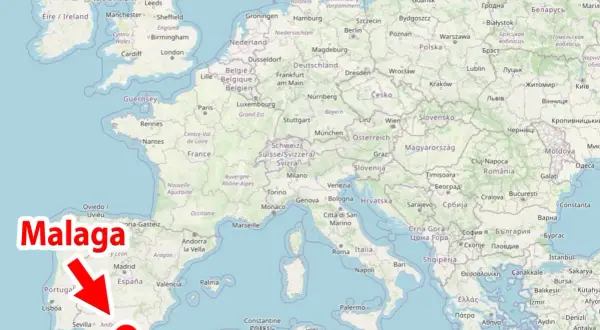Gdzie leży Malaga? Na mapie Europy, na południu Hiszpanii, nad Morzem Śródziemnym.