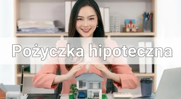 Kobieta chroni model domu, symbolizując bezpieczeństwo kredytu pod zastaw mieszkania.