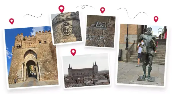 Toledo co zobaczyć: Brama Bisagra, zamek, pomnik i panorama miasta.