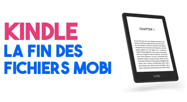 Kindle : la fin des fichiers MOBI. Un appareil électronique affiche un livre, montrant différents formats de livres numériques.