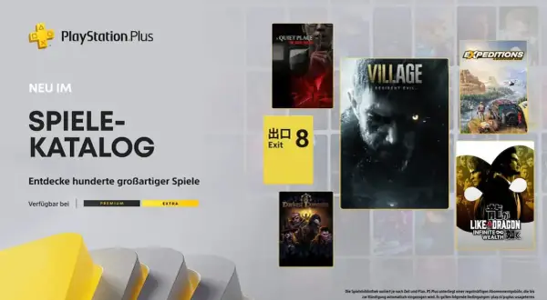 PlayStation Plus Spiele-Katalog mit Resident Evil Village, Expeditions und Like a Dragon. Entdecke hunderte Top PS4-Spiele!