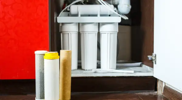 Filtres pour système de purification d'eau, prêts pour le remplacement. Apprenez comment nettoyer de la résine pour une eau pure.