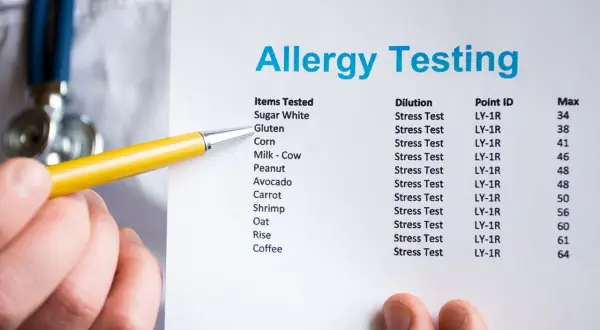 Wyniki testów alergicznych wskazują na potencjalne choroby powodowane przez gluten.