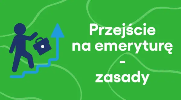Przejście na emeryturę - zasady. Czy emeryta obowiązuje okres wypowiedzenia? Ikona osoby z teczką i rosnąca drabina.
