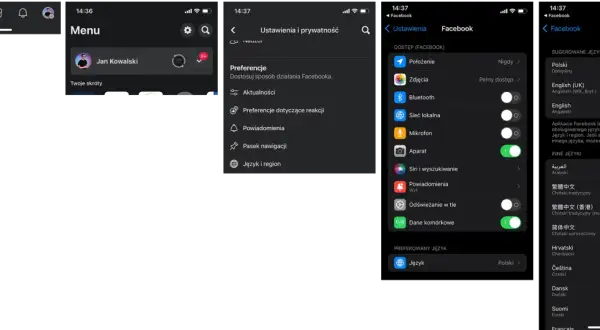 Jak zmienić język na Facebooku: Menu > Ustawienia i prywatność > Język i region > Język. Wybierz preferowany język z listy.