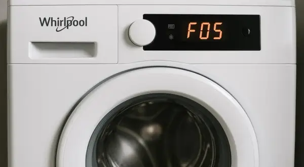 Pralka Whirlpool z błędem F05 na wyświetlaczu. Czekam na pomoc techniczną.