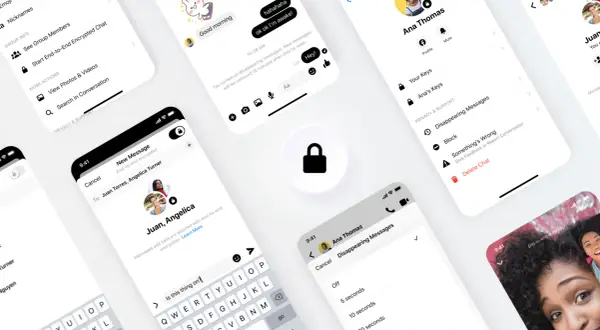 Jak zablokować aktywność na Messengerze? Ekran pokazuje opcje blokowania i usuwania czatu, a także ustawienia znikających wiadomości.