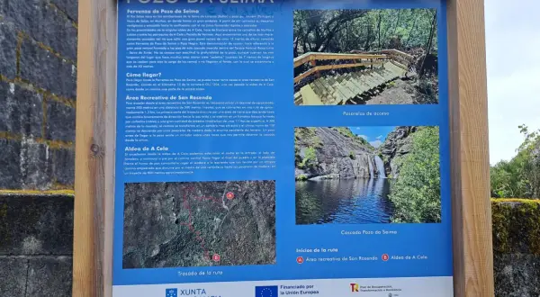 Pozo da Seima: cascada espectacular en Galicia. Senderos y pasarelas de madera te llevan a este rincón natural.