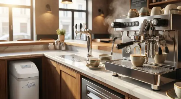 Macchina da caffè professionale in acciaio inox, con due erogatori e un manometro. Quanti bar deve avere una buona macchina da caffè? Questa ne ha 9.