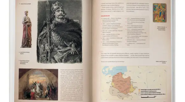 Bolesław Chrobry, pierwszy król Polski, na ilustracji i mapie jego panowania. Kluczowe wydarzenia z historii Polski.