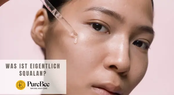 Ein Tropfen Squalane wird mit einer Pipette auf die Haut aufgetragen. Was ist Squalane? PureBee Natural Body Care.