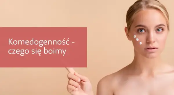 Komedogenność - czego się boimy. Młoda kobieta z białymi kropkami kremu na policzku, symbolizującymi potencjalne składniki komedogenne.