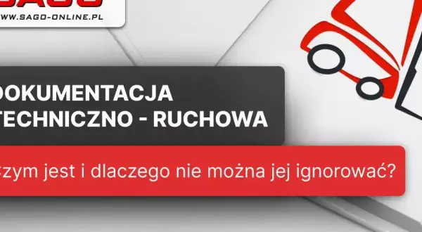 DTR - Dokumentacja Techniczno-Ruchowa. Czym jest i dlaczego nie można jej ignorować? Logo SAGO i czerwony schemat samochodu.