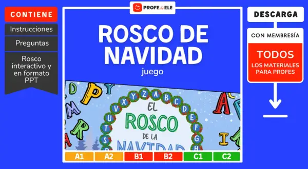 Juego interactivo "El Rosco de Navidad" para profesores. ¡Descarga todos los materiales para profes!