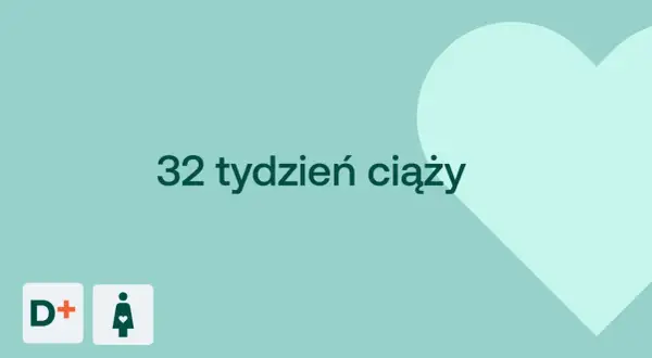 32 tydzień ciąży. Waga dziecka w tym okresie jest już znacząca. Ikony D+ i kobiety w ciąży.