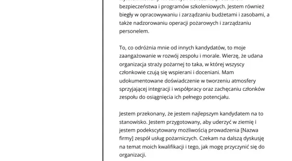Jak napisać list motywacyjny do straży pożarnej, aby zaimponować komisji