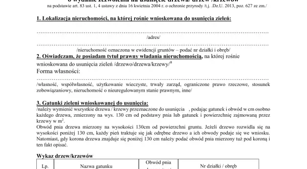 Jak skutecznie uzasadnić wniosek o wycinkę drzew bez konsekwencji prawnych
