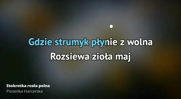 Gdzie strumyk płynie z wolna podkłady muzyczne - znajdź idealny podkład