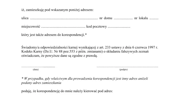 Prosty sposób napisania oświadczenia o zameldowaniu bez stresu i błędów