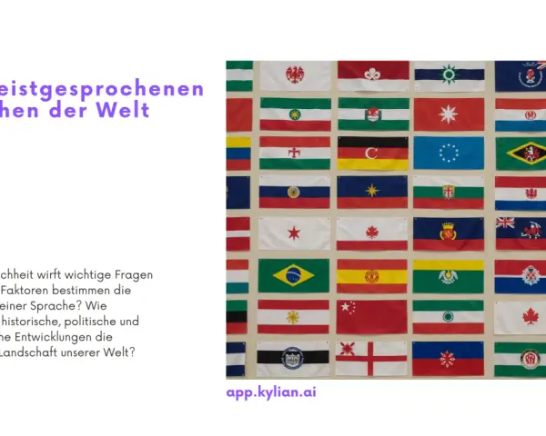 Die meistgesprochenen Sprachen der Welt, dargestellt durch eine Collage von Flaggen.