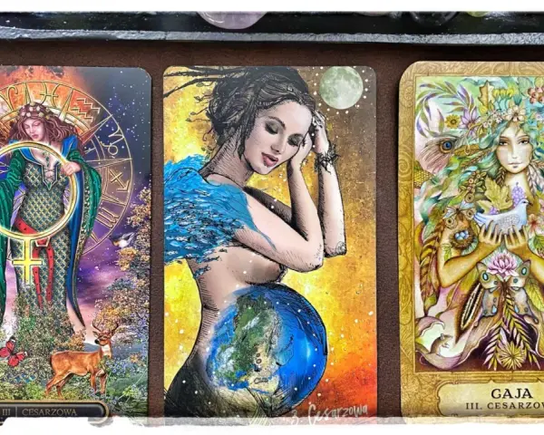 Tarot światła i cienia: opis kart Cesarzowa i Gaja. Wizerunki kobiet, symbolika natury i kosmosu.