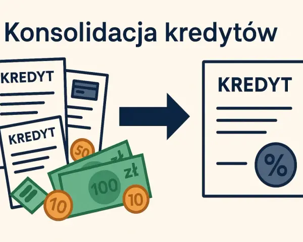 Konsolidacja co to? Kilka dokumentów kredytowych i pieniądze zamieniają się w jeden, nowy kredyt z procentem.