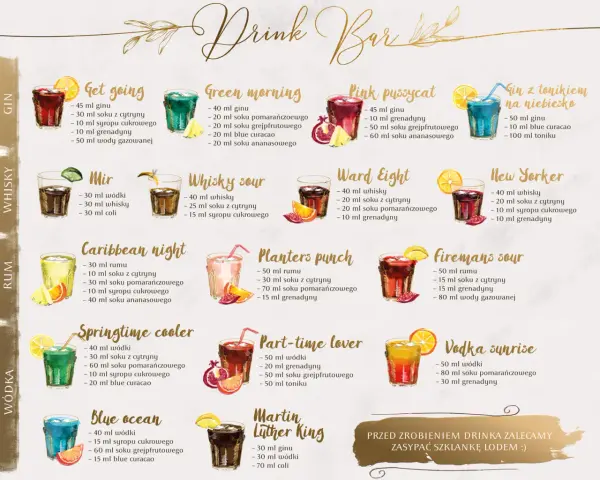 Domowy drink bar DIY: poradnik, przepisy i lista zakupów