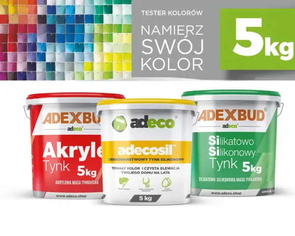 Paleta kolorów i trzy wiadra farby. Czy farby akrylowe nadają się do szkła? Sprawdź ofertę.