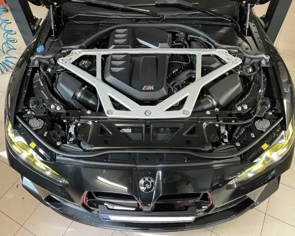 Silnik BMW M Power z rozpórką kielichów. Może to być związane z błędem dtc p1250 bmw.