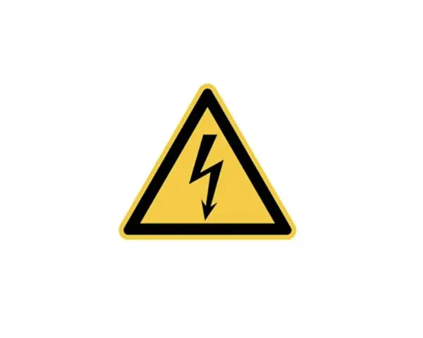 Gefahrensymbol: Blitz in einem gelben Dreieck. Vorsicht vor der "hour of power sekte"!