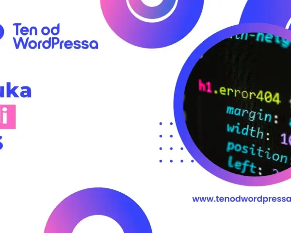 Nauka styli CSS z efektem text-shadow. Kod strony z błędem 404.