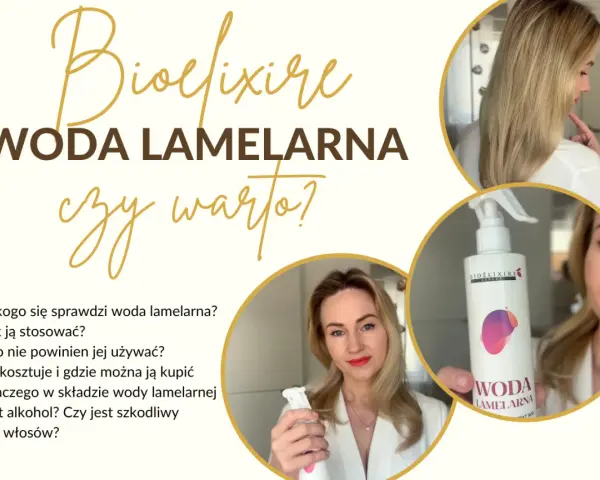 Woda lamelarna: czy jest szkodliwa? Kobieta z produktem do włosów i pytania o jego stosowanie, cenę i skład.