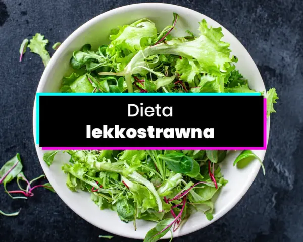 Sałatka z liści sałaty i rukoli, idealna na dietę lekkostrawną.