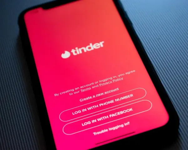 Ekran logowania Tindera. Chcesz wiedzieć, jak pisać na Tinderze? Zacznij od stworzenia konta.