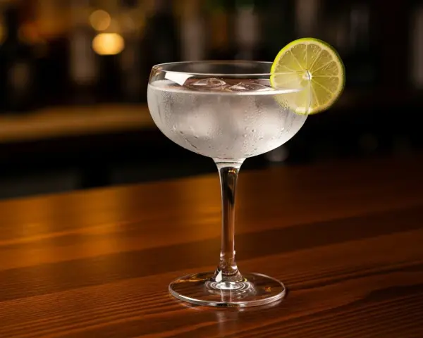 Ett svalkande glas gin och tonic med en limeklyfta, perfekt för en avkopplande kväll.