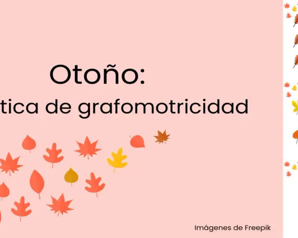 Otoño: práctica de grafomotricidad con hojas y un erizo para trazar.
