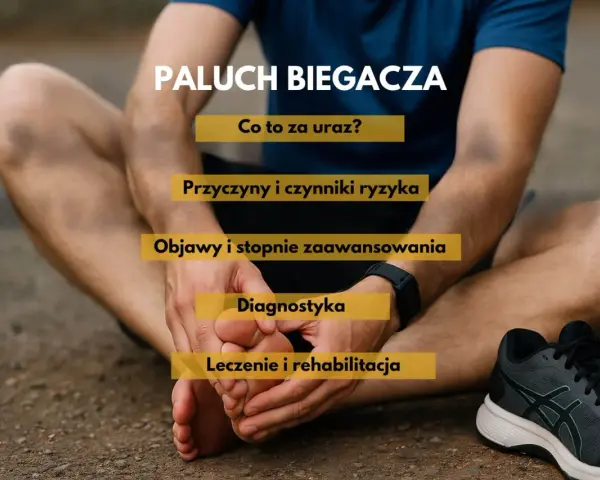 Biegacz z bólem stopy, na której widoczne są zmiany zwyrodnieniowe stawu MTP 1. Informacje o urazie, jego przyczynach, objawach i leczeniu.