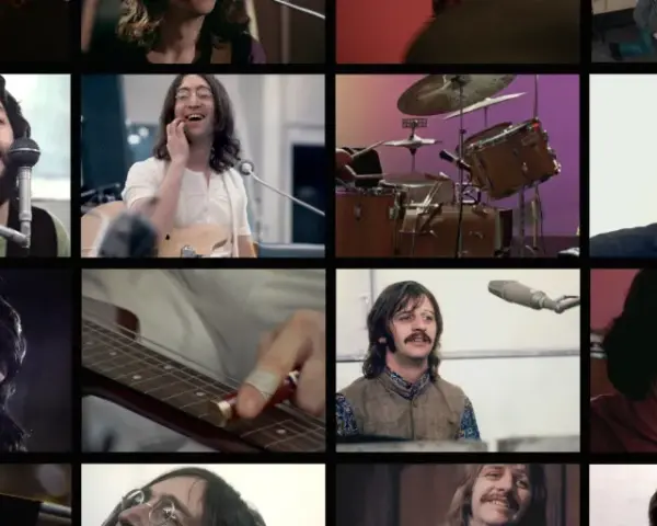 Paul McCartney śpiewa, John Lennon śmieje się, George Harrison gra na gitarze, Ringo Starr przy perkusji. Niech muzyka The Beatles płynie.