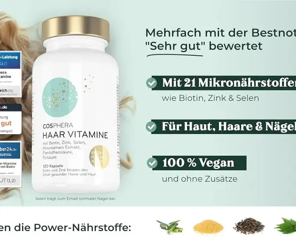 Cosphera Haar Vitamine: Verbessern Sie Ihr Haar mit hochwertigen Inhaltsstoffen