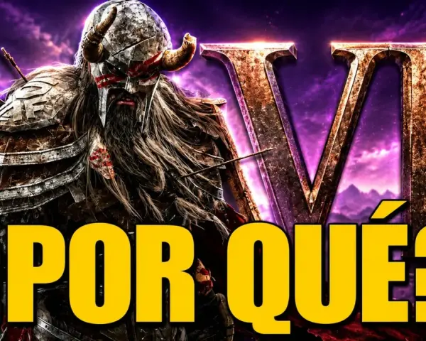 Guerrero con armadura y cuernos, flechas clavadas, ante el logo de The Elder Scrolls VI. ¿Por qué la espera?