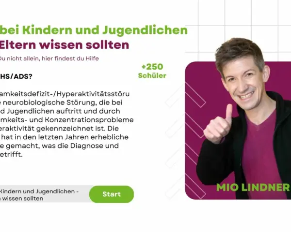 Ein Mann gibt Daumen hoch. Text erklärt, was ist, wenn mein Kind ADHS hat, und bietet Hilfe.
