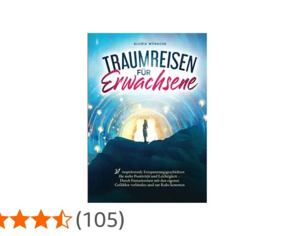 Buchcover "Traumreisen für Erwachsene" mit einer Frau, die auf einem Berg steht und in eine leuchtende Welt blickt. Eine Entspannungsreise für mehr Leichtigkeit.