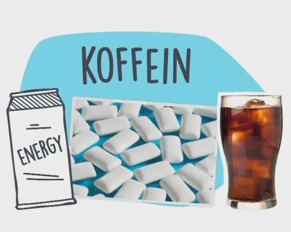Koffein steckt in Energy Drinks, Eis und Cola. Hier sind Kaugummis, die auch Koffein enthalten.