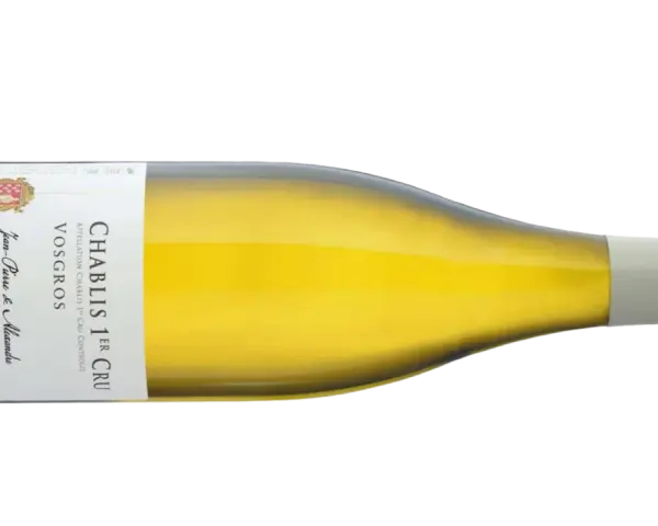 En flaska Chablis 1er Cru Vosgros från Ellevin, ett perfekt vin till hummer.