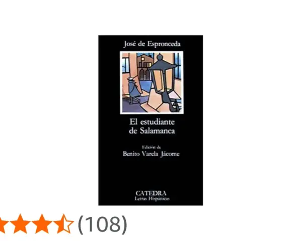 Portada del libro "El estudiante de Salamanca" de José de Espronceda, edición de Benito Varela Jácome.