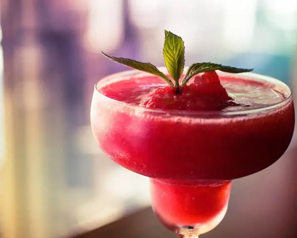 Fryst jordgubbsdaiquiri, perfekt för en varm sommardag. Här är ett enkelt frozen strawberry daiquiri recept.