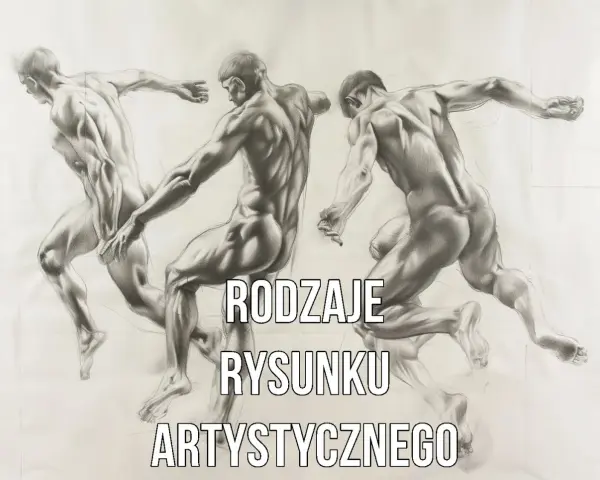Szkice anatomiczne przedstawiające ruch, ukazujące różne rodzaje rysunku artystycznego.